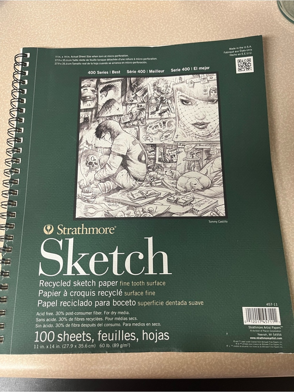 Strathmore 11x13 Sketch Paper Pad — Recycled Fine Tooth Surface